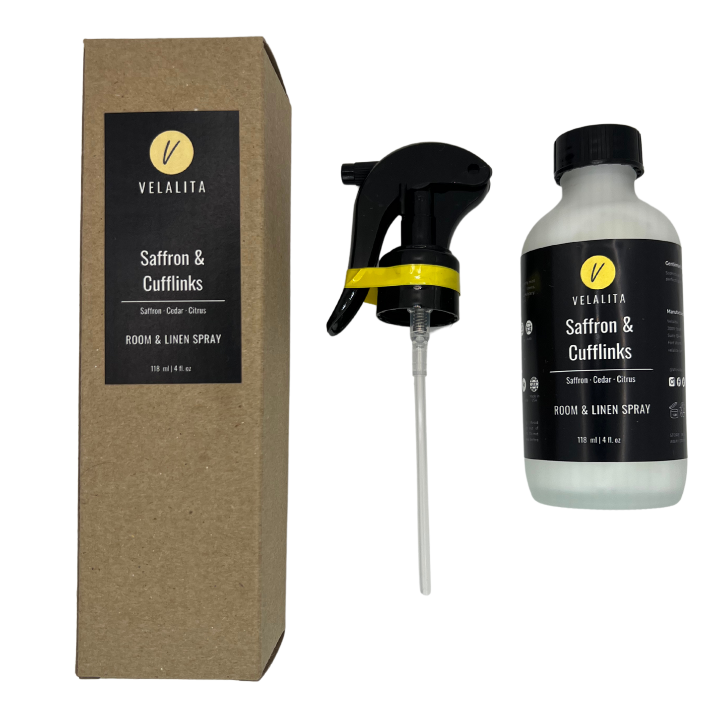 Saffron & Cufflinks Room & Linen Spray 4oz